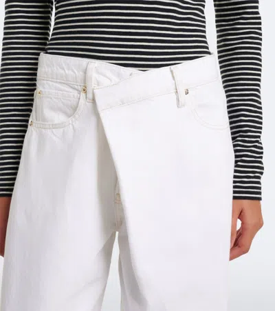 Frame Crossover Loose Wide-leg Jeans In White