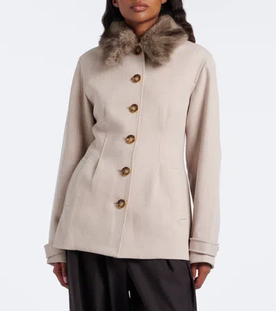 Veronica Beard Severine Pleated Jacket In Neutral