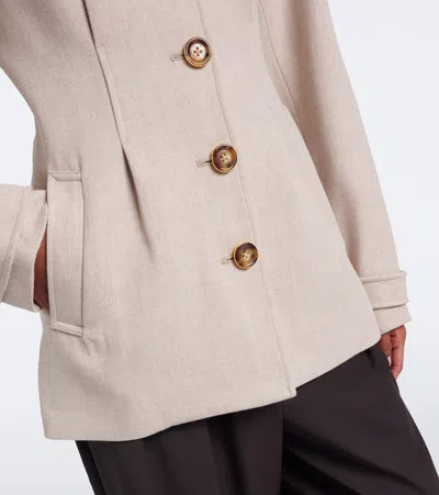 Veronica Beard Severine Pleated Jacket In Neutral