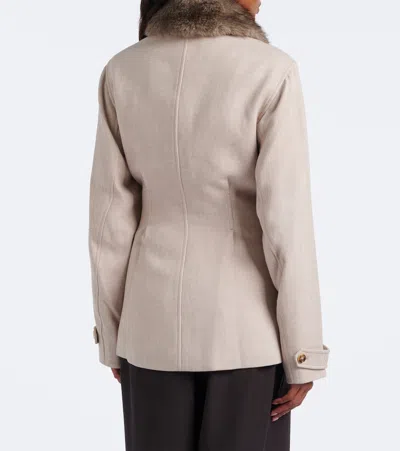 Veronica Beard Severine Pleated Jacket In Neutral