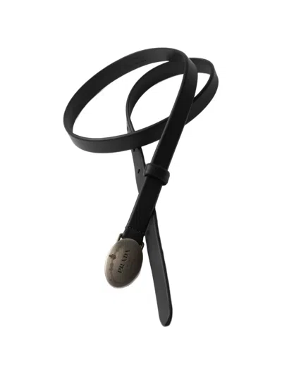 Prada Leather Belt In Black