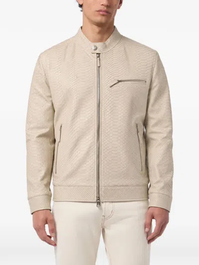 Billionaire Python-leather Jacket In Neutral
