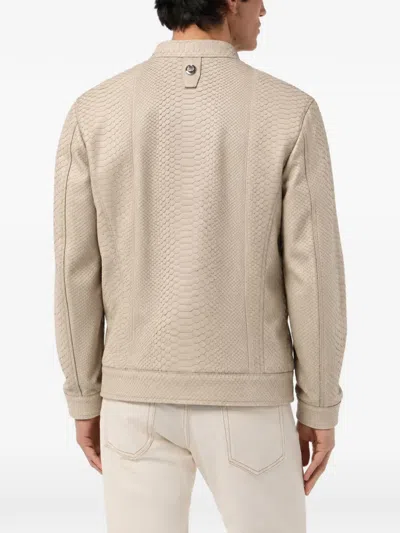 Billionaire Python-leather Jacket In Neutral