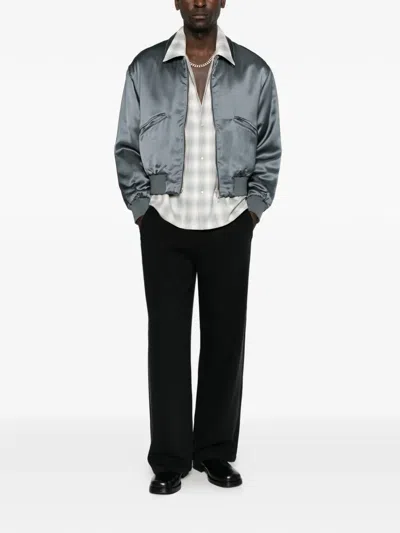 Second / Layer Checked Long-sleeve Shirt In Gray