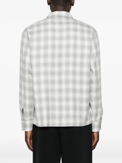 Second / Layer Checked Long-sleeve Shirt In Gray