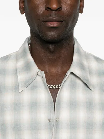 Second / Layer Checked Long-sleeve Shirt In Gray