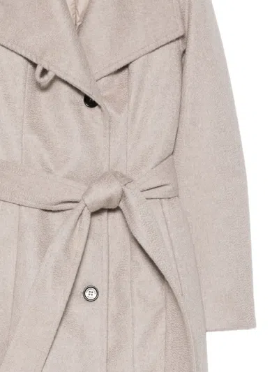 Norwegian Wool Belted Button-front Coat In Gray