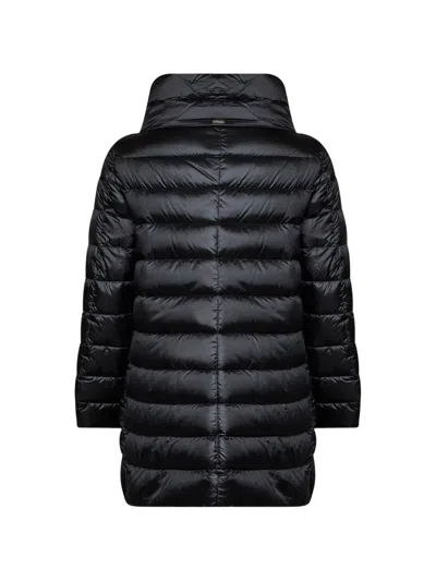 Herno Sofia Glossy High Collar Down Jacket In Black