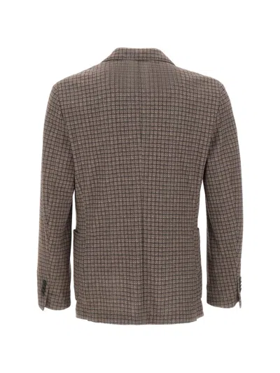 Manuel Ritz Checked Single-breasted Blazer In Brown