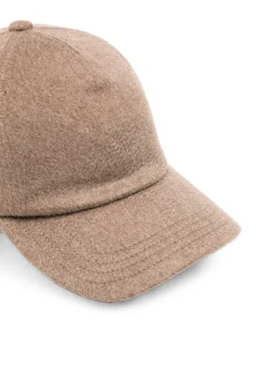 Jacquemus Brown Solid Baseball Cap In Brown