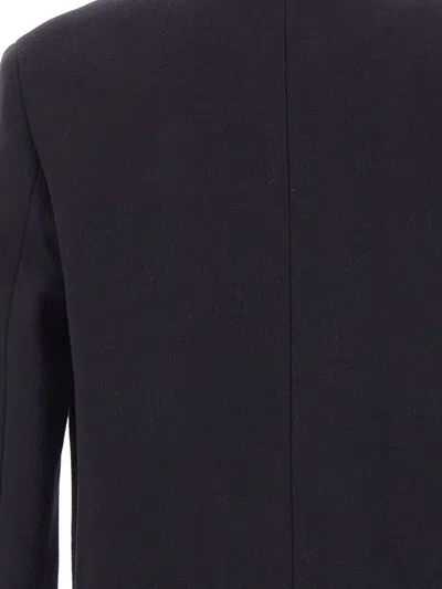 Manuel Ritz Double-breasted Peak-lapel Coat In Blue
