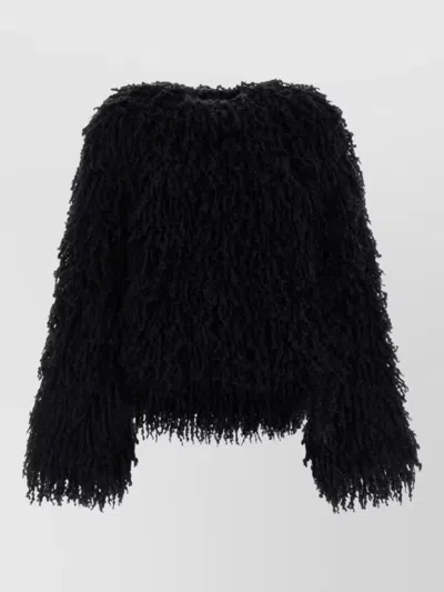 Fendi Bouclé Loop Jacket In Blue