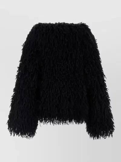 Fendi Bouclé Loop Jacket In Blue