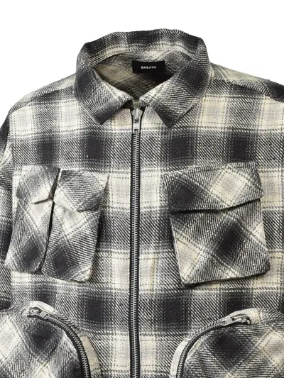 Breath Check-pattern Jacket In Black
