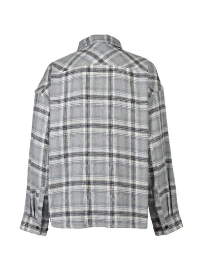 Breath Bdu Check-pattern Multi-pocket Shirt Jacket In Gray