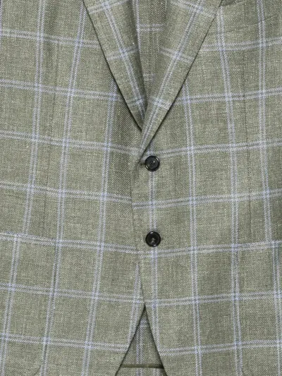 Cesare Attolini Check-pattern Blazer In Green