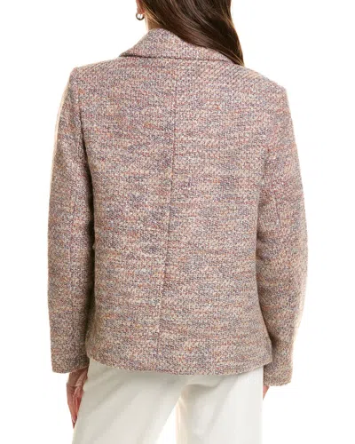 Cece Short Swing Bow Buttons Wool-blend Jacket In Multi