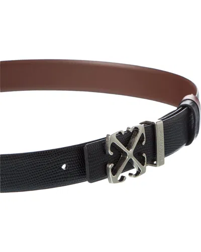 Off-white ™ Reversible Leather Belt In Black