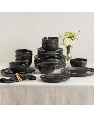 Stone Lain Mirella 24pc Dinnerware Set In Black