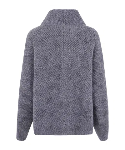 Boboutic Button-up Wool Jacket In Gray