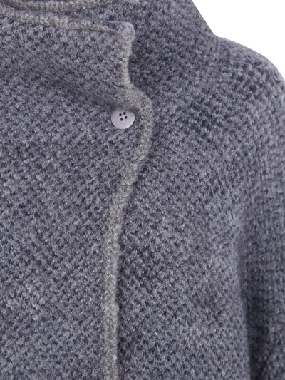 Boboutic Button-up Wool Jacket In Gray