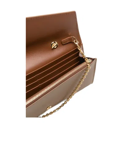 Fendi Solid Color Wallet In Brown