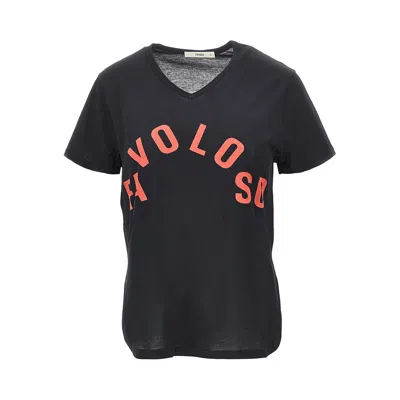 Fendi X Mirella Bentivoglio Archive Favoloso Slogan-print T-shirt In Black