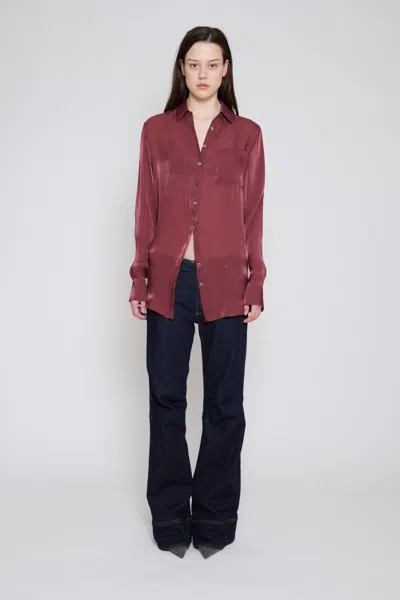 Priscavera Relaxed Button Down Wine In Brown