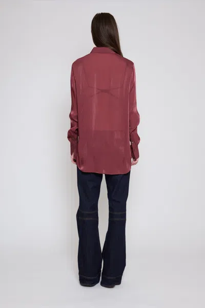 Priscavera Relaxed Button Down Wine In Brown