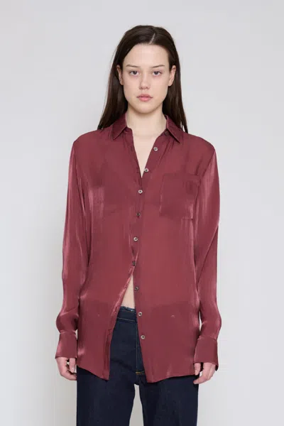 Priscavera Relaxed Button Down Wine In Brown