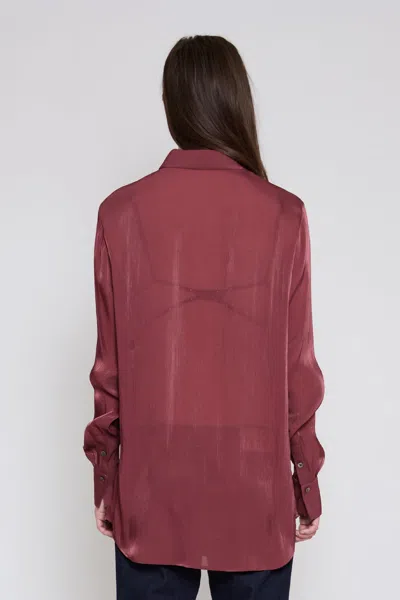 Priscavera Relaxed Button Down Wine In Brown
