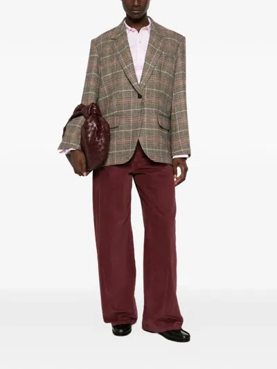 Weekend Max Mara Check-pattern Single-breasted Blazer In Gray