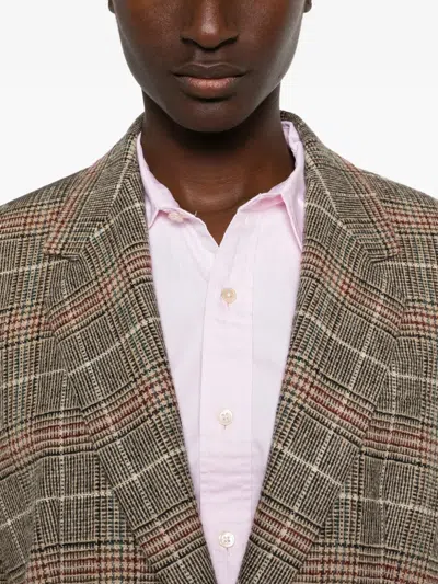 Weekend Max Mara Check-pattern Single-breasted Blazer In Gray