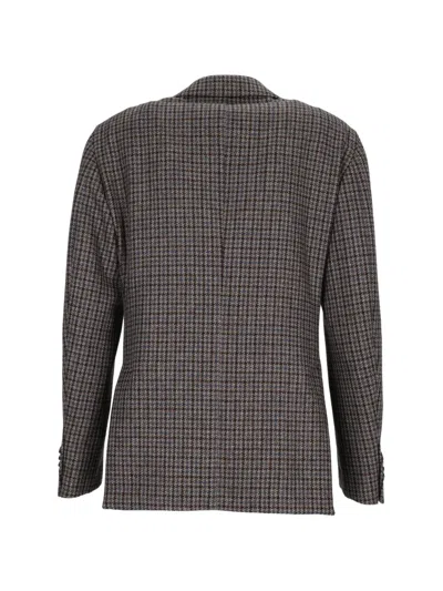 Luigi Bianchi Houndstooth-pattern Blazer In Gray