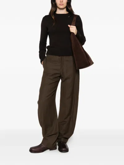 Base Ribbed-knit Sweater In Brown
