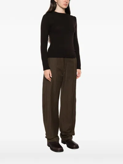 Base Ribbed-knit Sweater In Brown