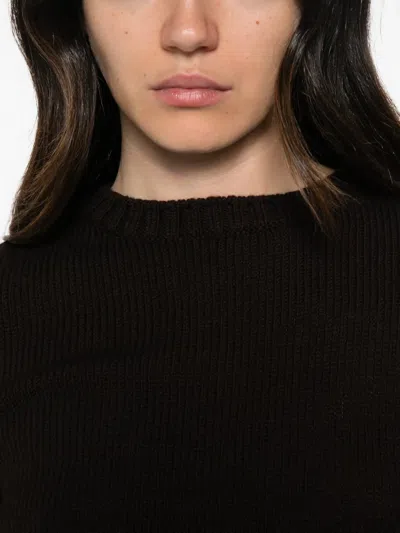 Base Ribbed-knit Sweater In Brown