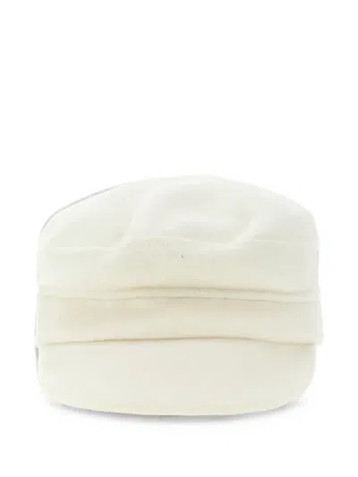 P.a.r.o.s.h Wool Baker Boy Hat In White