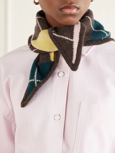 Daughter Classic Diamond-pattern Triangle Scarf In Multi