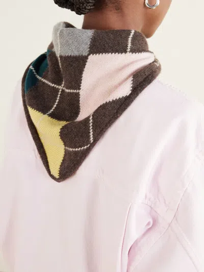 Daughter Classic Diamond-pattern Triangle Scarf In Multi
