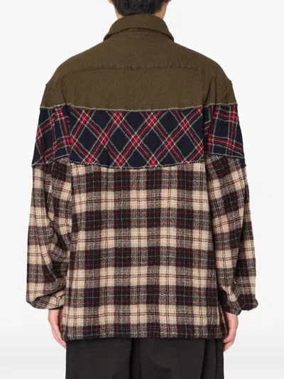 PATCHWORK CHECK-PATTERN SHIRT
