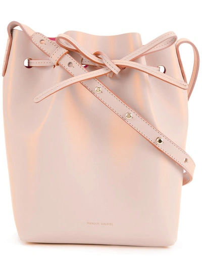 Mansur Gavriel Mini Mini Leather Bucket Bag In Pastel Pink