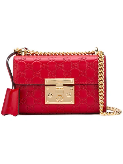 Gucci Padlock  Signature 皮革肩背包 In Red