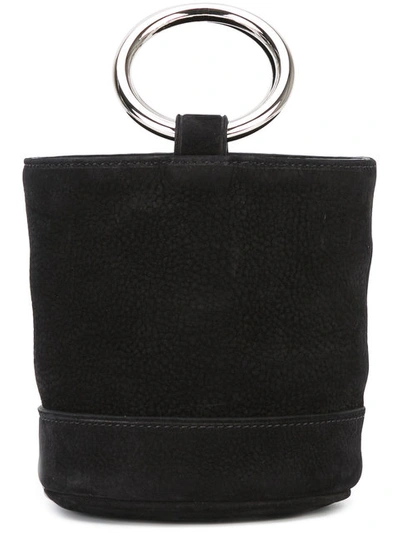 Simon Miller 'bonsai' Mini Calfskin Leather Bucket Bag In Black