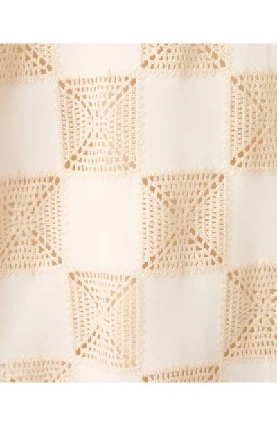 Mango Printed Crocheted T-shirt In Neutral