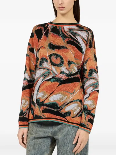 Roberto Cavalli Pullover Mit Butterfly-print In Multi