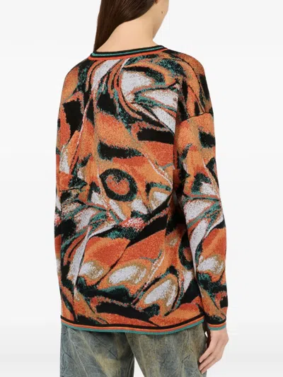 Roberto Cavalli Pullover Mit Butterfly-print In Multi