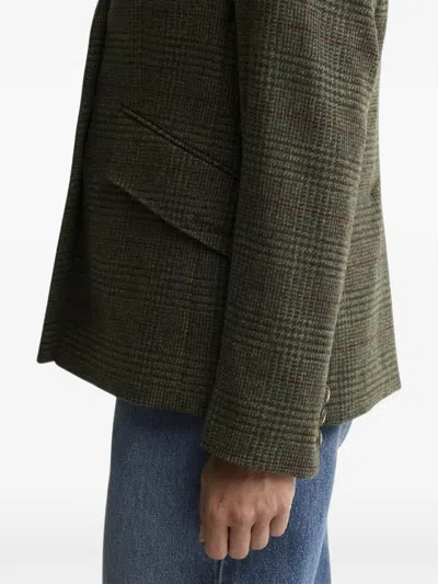 Barbour Browning Check-pattern Notched-lapel Jacket In Green