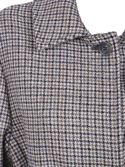 P.a.r.o.s.h Houndstooth Belted Coat In Multi
