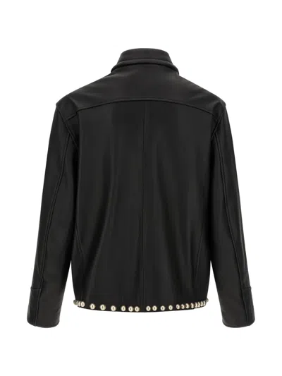 Second / Layer Rider Stud-embellished Leather Jacket In Black